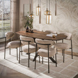 Eettafels - Deens ovale eettafel walnoot bruin massief acaciahout Tavon 180x95 cm - Dimehouse