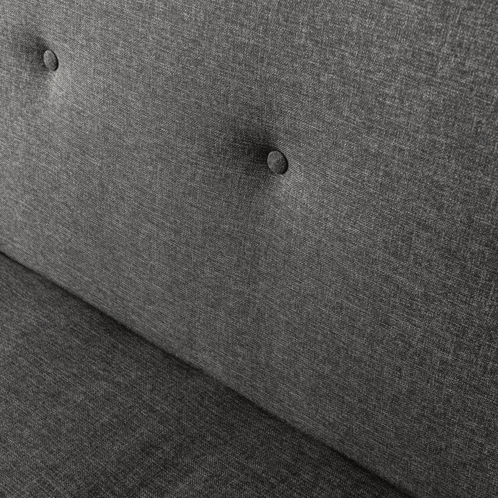 3-personers sovesofa Zoly antracit stof - 180 cm - Uden armlæn - Gecapitonneerd 