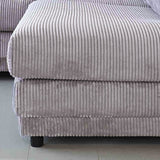 L-formet hjørnesofa i lysegråt ribstof med chaiselong Gabi - højre 