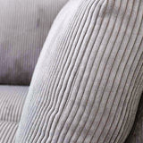 L-formet hjørnesofa i lysegråt ribstof med chaiselong Gabi - højre 