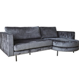 Sofa Bella Dimehouse Antracit LxBxH 138x98x55 Stof Hvid foto diagonalt set forfra
