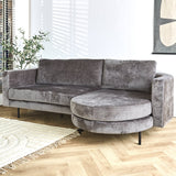 Sofa Bella Dimehouse Grå LxBxH 138x98x55 Stof Atmosfærisk foto diagonalt set forfra