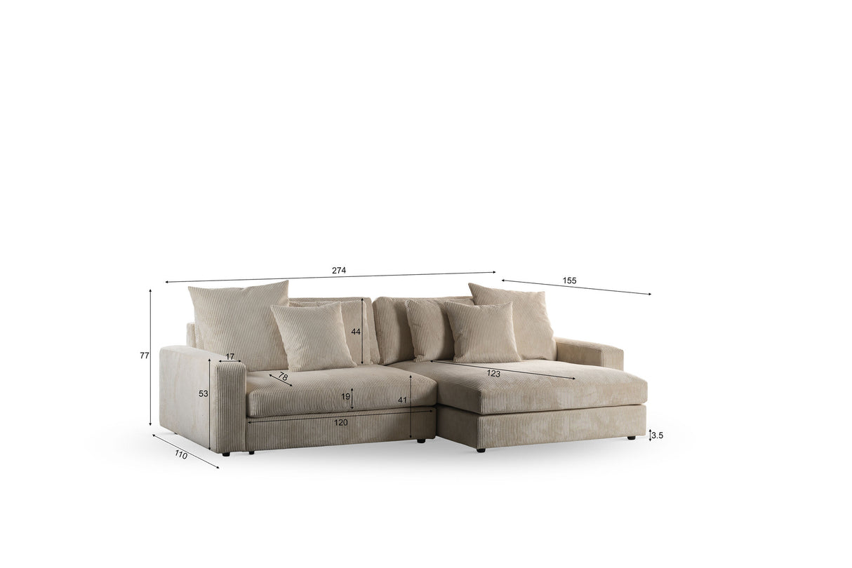 Sofa Kaia DH Interiør Beige Hvid fotostørrelsesangivelse