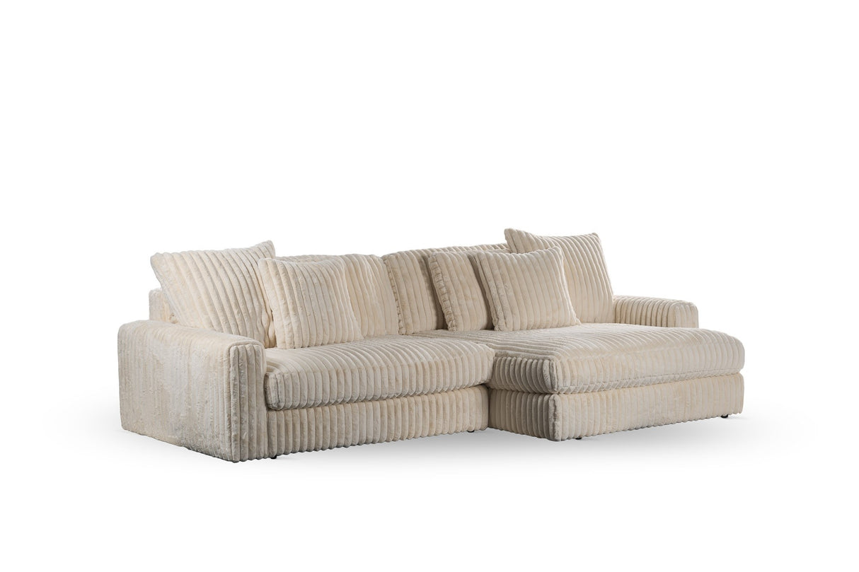 Sofa Nia DH Interiør Beige Hvid foto diagonalt set forfra
