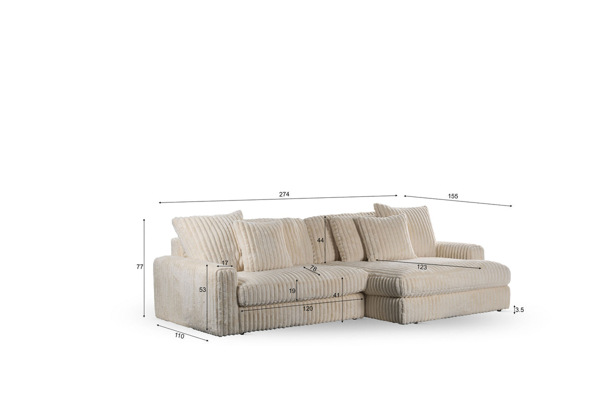 Sofa Nia DH Interiør Beige Hvid fotostørrelsesangivelse