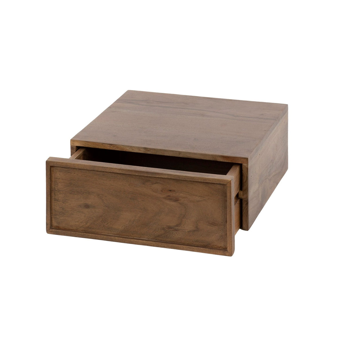 Zwevend nachtkastje acacia drift brown industrieel