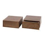 Zwevend nachtkastje acacia drift brown industrieel