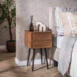 Nachtkastje Lio – Acacia Drift Brown – 2 Lades