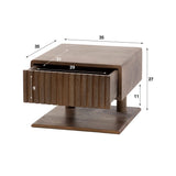 Flydende natbord Akacie Drift Brown – 1 skuffe 35 cm 