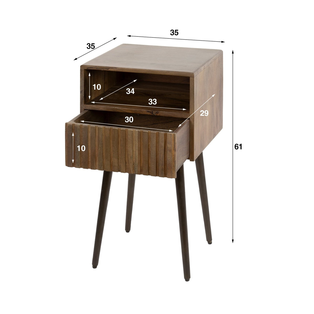 Natbord Dex Acaciahout Drift Brown - 1 Lades 
