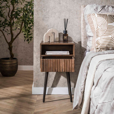 Nachtkastje Dex Acaciahout Drift Brown - 1 Lade