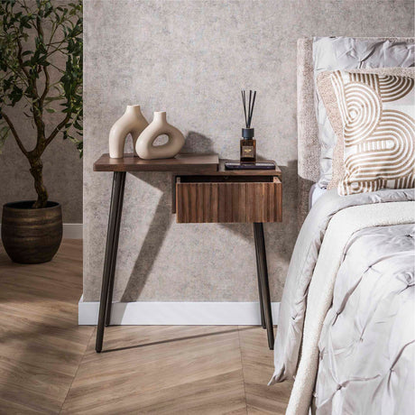 Nachtkastje Jax Links - Acaciahout Drift Brown - 1 Lade