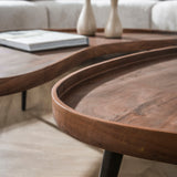 Sofabordssæt Kira – Organisk akacietræ Brun (Sæt med 2) 