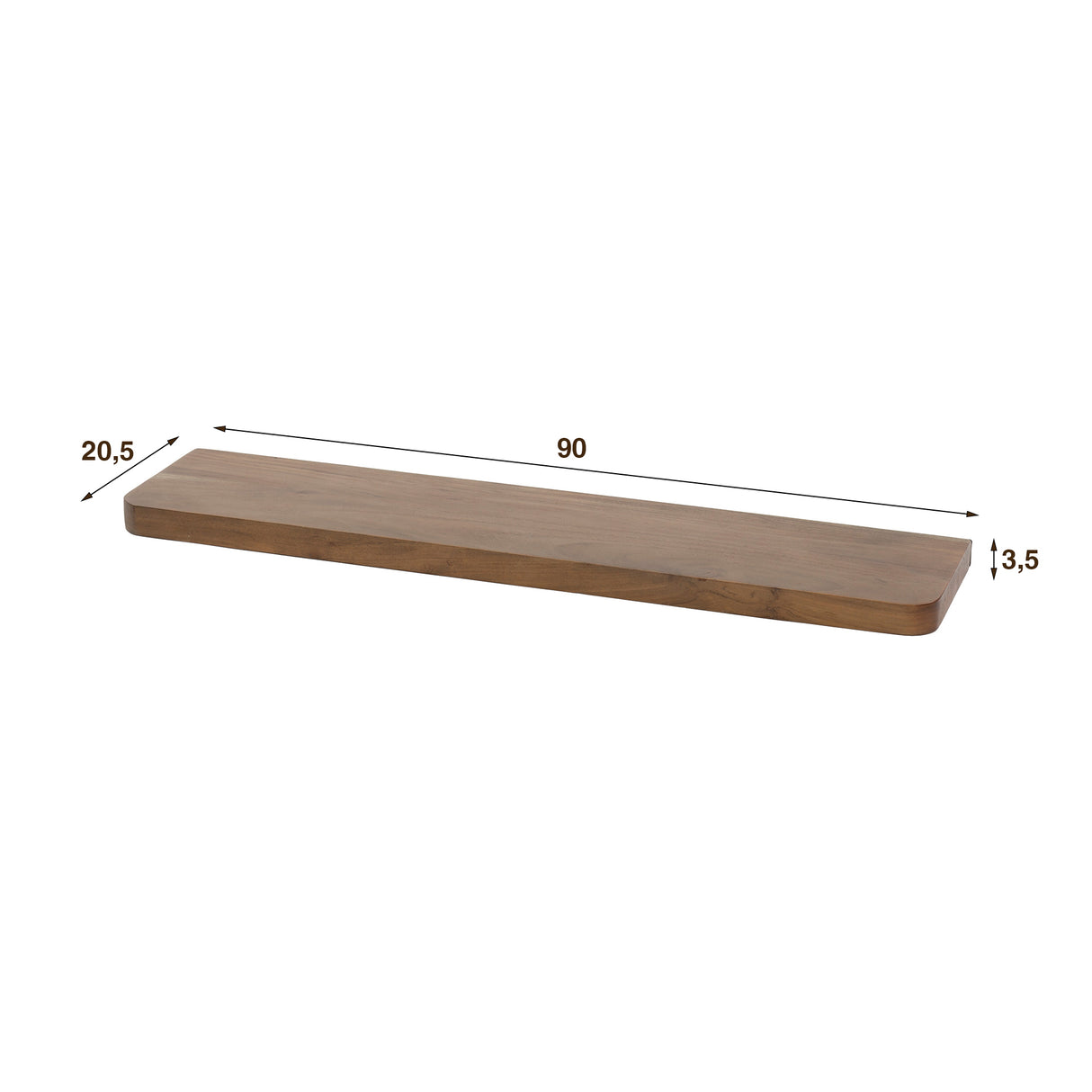 Wandplank Noa 90 cm - Acaciahout Drift Brown