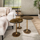 Sidebord Nola i antikguld - 60 cm højt 