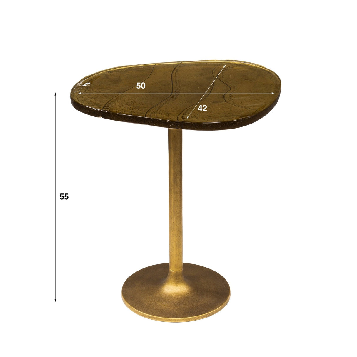 Sidebord Aurora M - Antik Guld 50x55 cm 