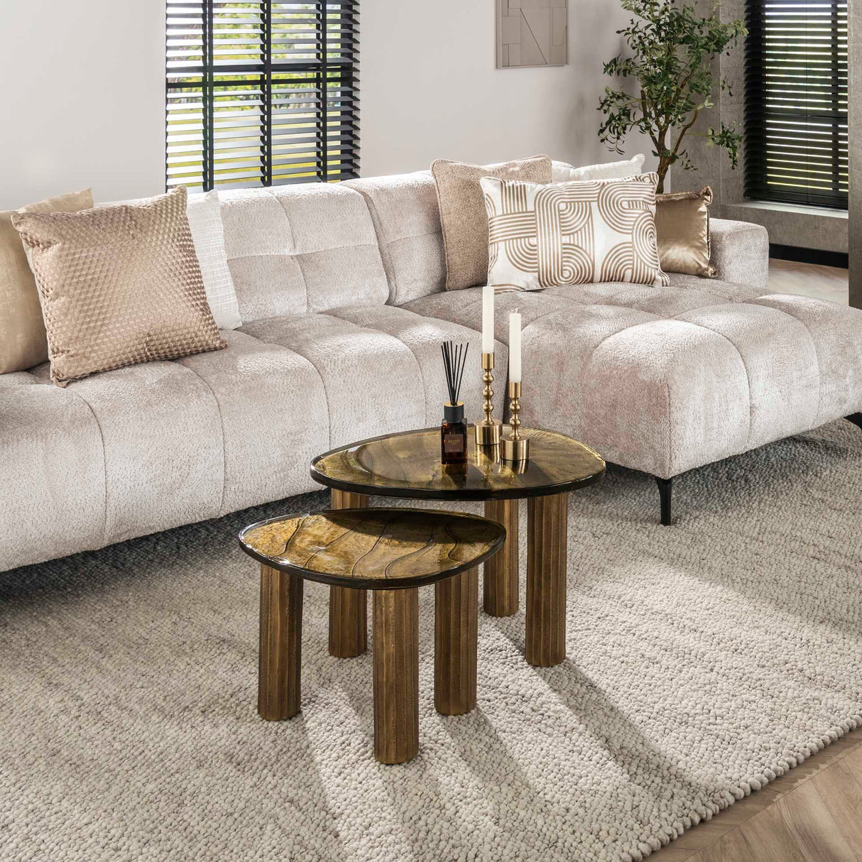 Salontafel Nova S - Antik Guld 51x37 cm 