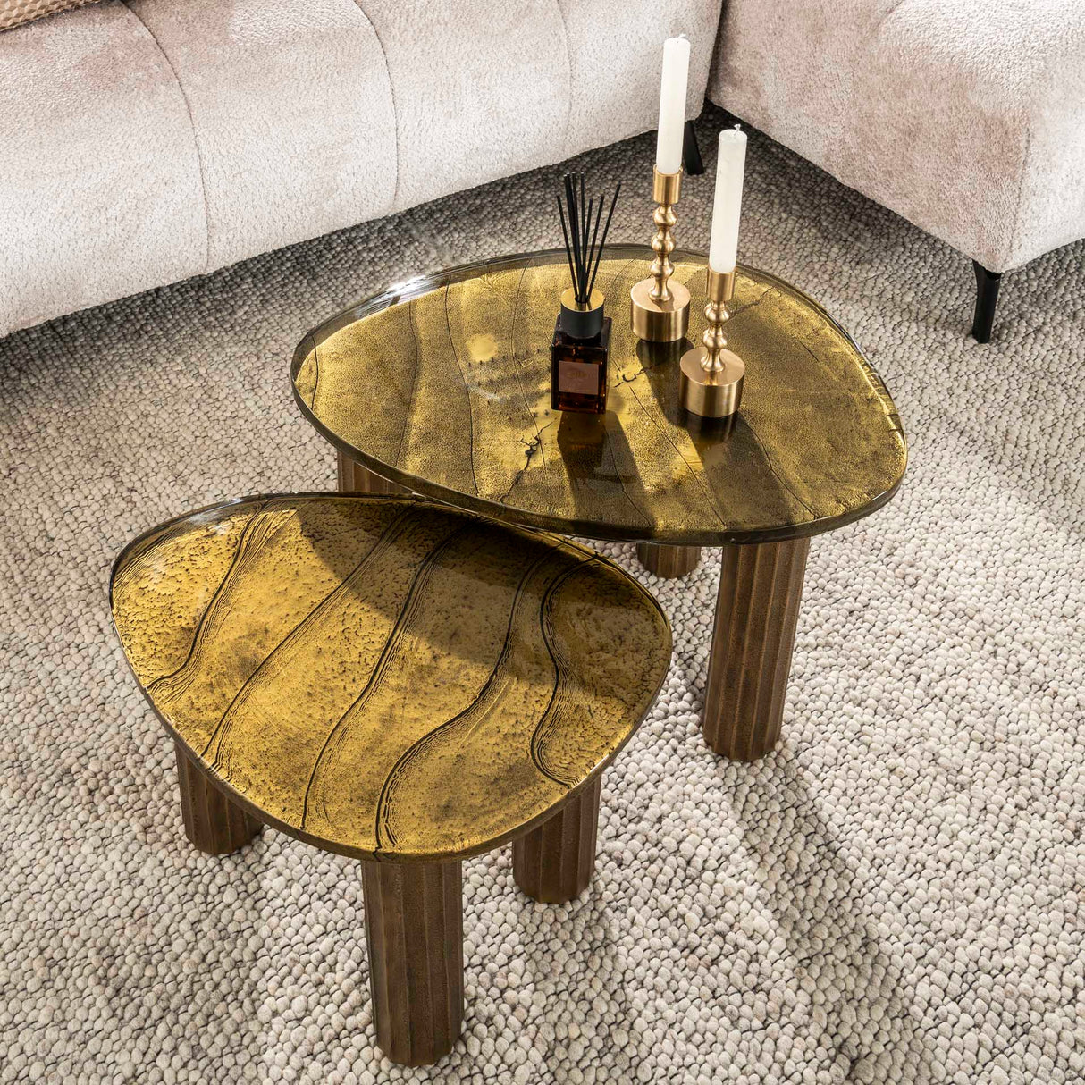 Salontafel Nova S - Antik Guld 51x37 cm 