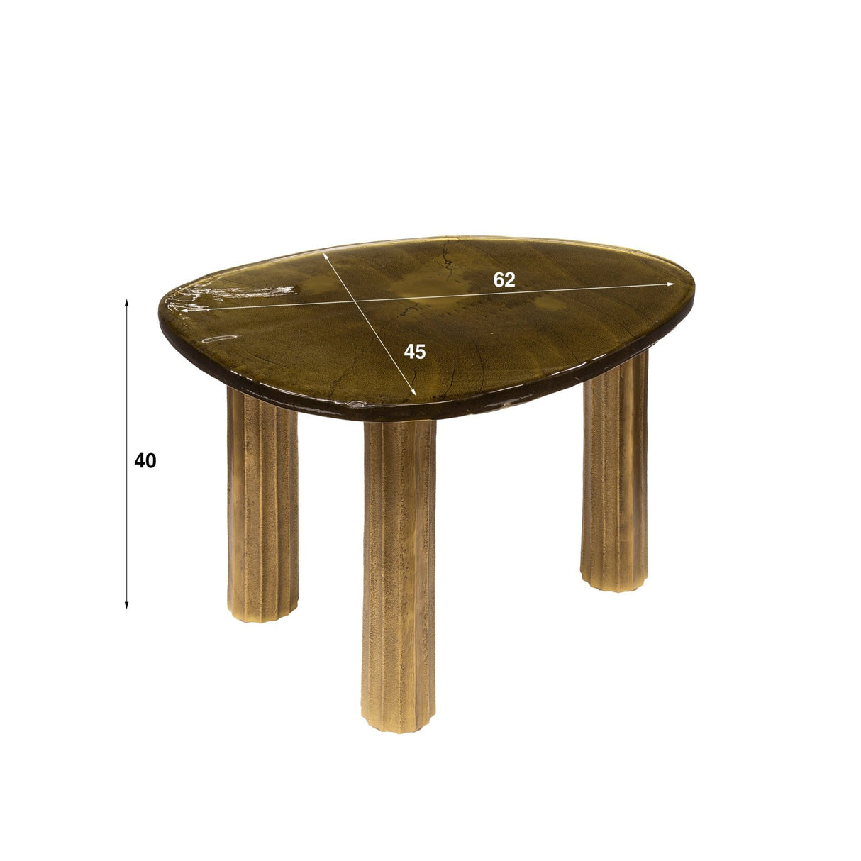 Stuebord Luna Antik Guld 62x45x40 cm 