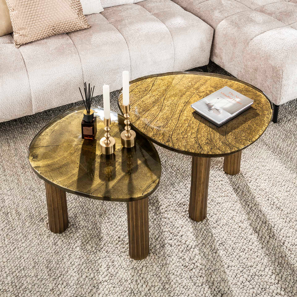Stuebord Luna Antik Guld 62x45x40 cm 