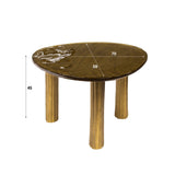 Organisk sofabord Aurora L – Antikguld – 70x59 cm 