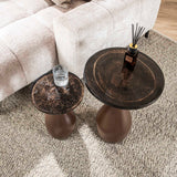 Sidebord Vesta dråbeform - Antik kobber - 30x30x45 cm 
