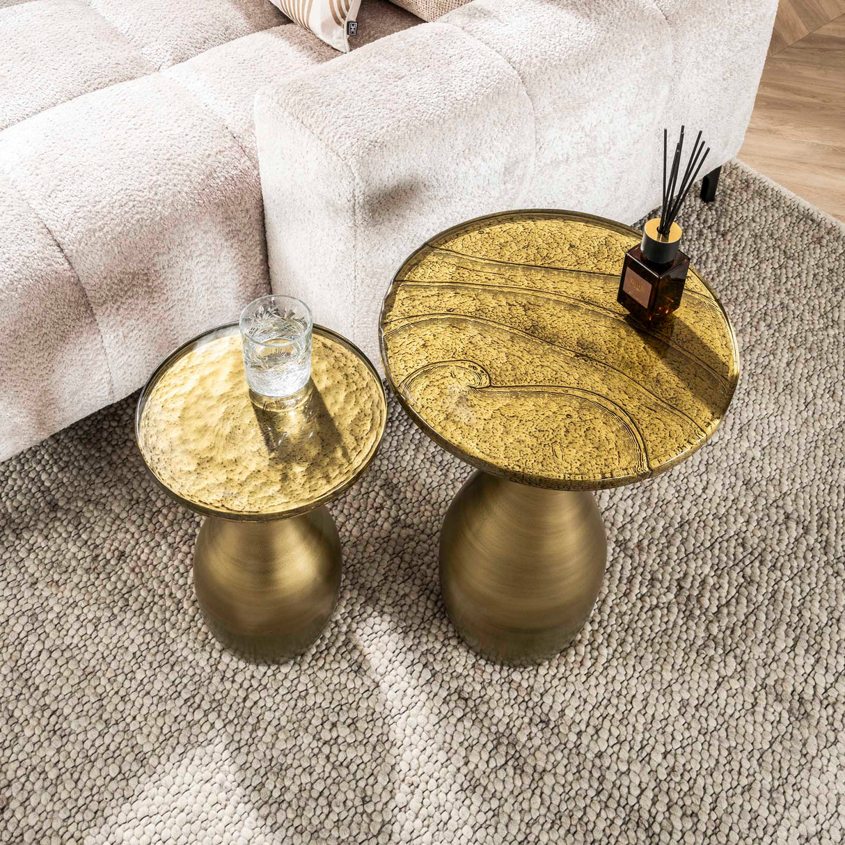 Sidebord Dråbe S - Antik Guld - 30x30x45 cm 
