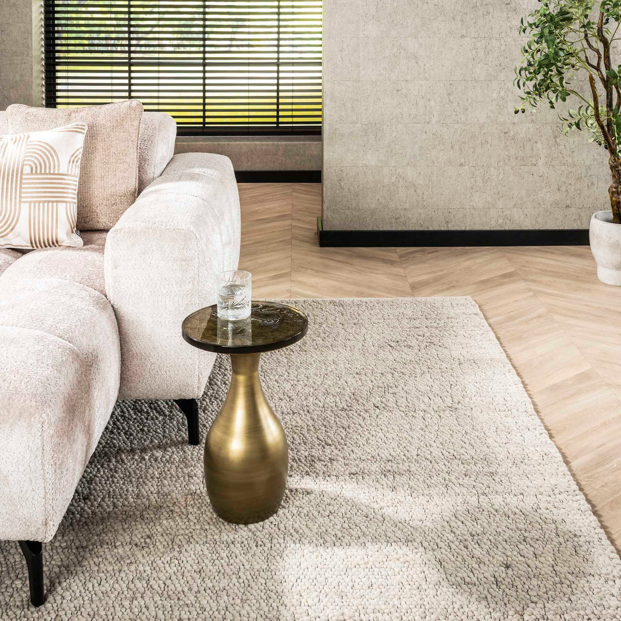 Sidebord Dråbe S - Antik Guld - 30x30x45 cm 