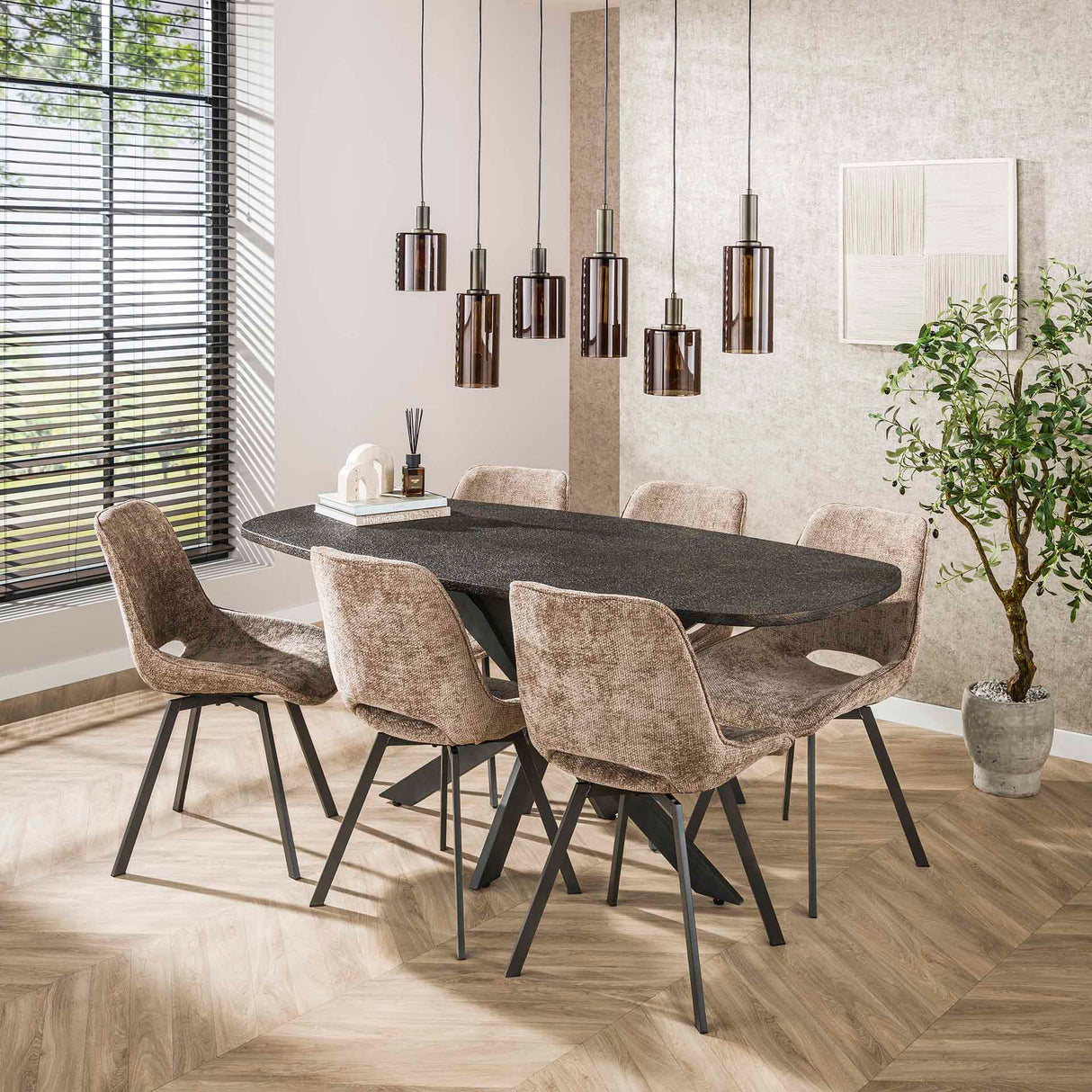 Spisebord Jax Dansk Oval 180 cm - Grå Metallic 