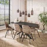 Spisebord Jax Dansk Oval 180 cm - Grå Metallic 
