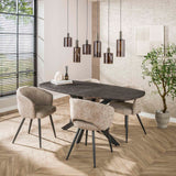 Spisebord Jax Dansk Oval 180 cm - Grå Metallic 
