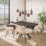 Spisebord Jax Dansk Oval 180 cm - Grå Metallic 