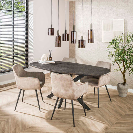 Spisebord Jax Dansk Oval 180 cm - Grå Metallic 