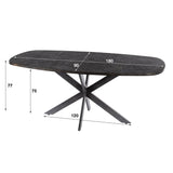 Spisebord Jax Dansk Oval 180 cm - Grå Metallic 