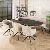 Spisebord Jax Dansk Oval 215 cm - Grå Metallic 