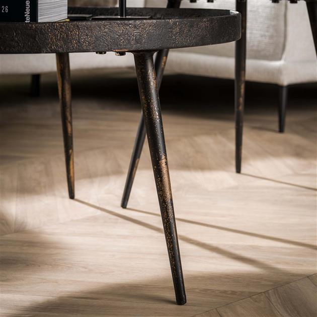 Salontafels - Industriële salontafel set Owen grijs metaal - Dimehouse