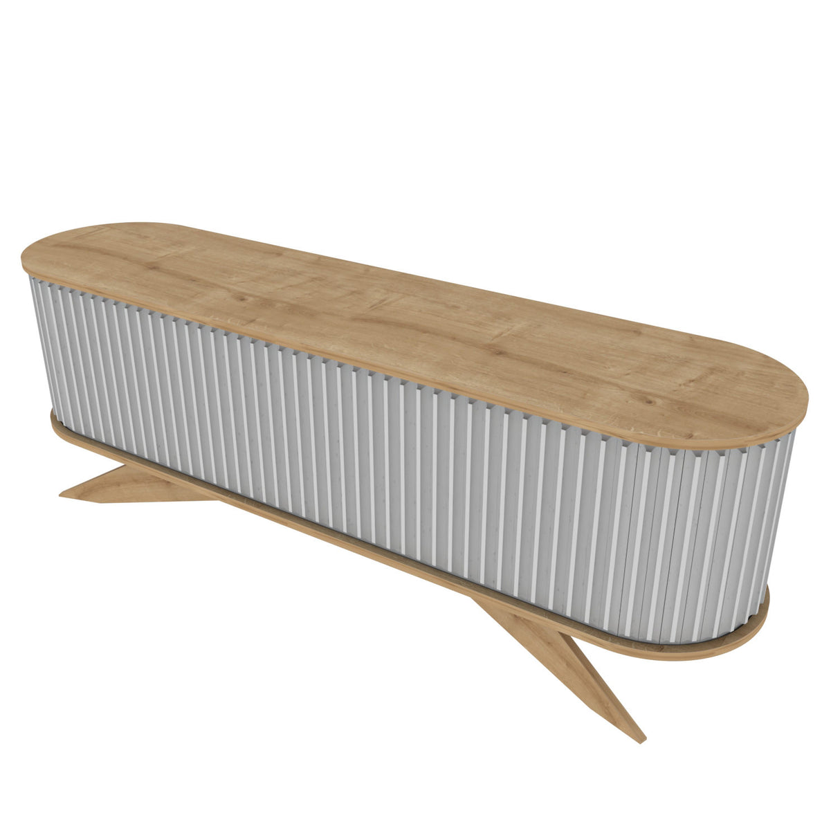TV Meubels - TV Meubel Stor Saffier Wit Melamine 180x60x43 cm - Dimehouse
