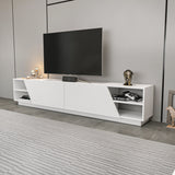 TV Meubels - TV Meubel Rhodes Wit Melamine 240x47,4x37,1 cm - Dimehouse