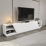 TV Meubels - TV Meubel Rhodes Wit Melamine 240x47,4x37,1 cm - Dimehouse
