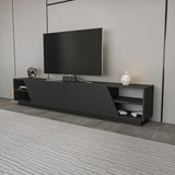 TV Meubels - TV Meubel Rhodes Antraciet Melamine 240x47,4x37,1 cm - Dimehouse