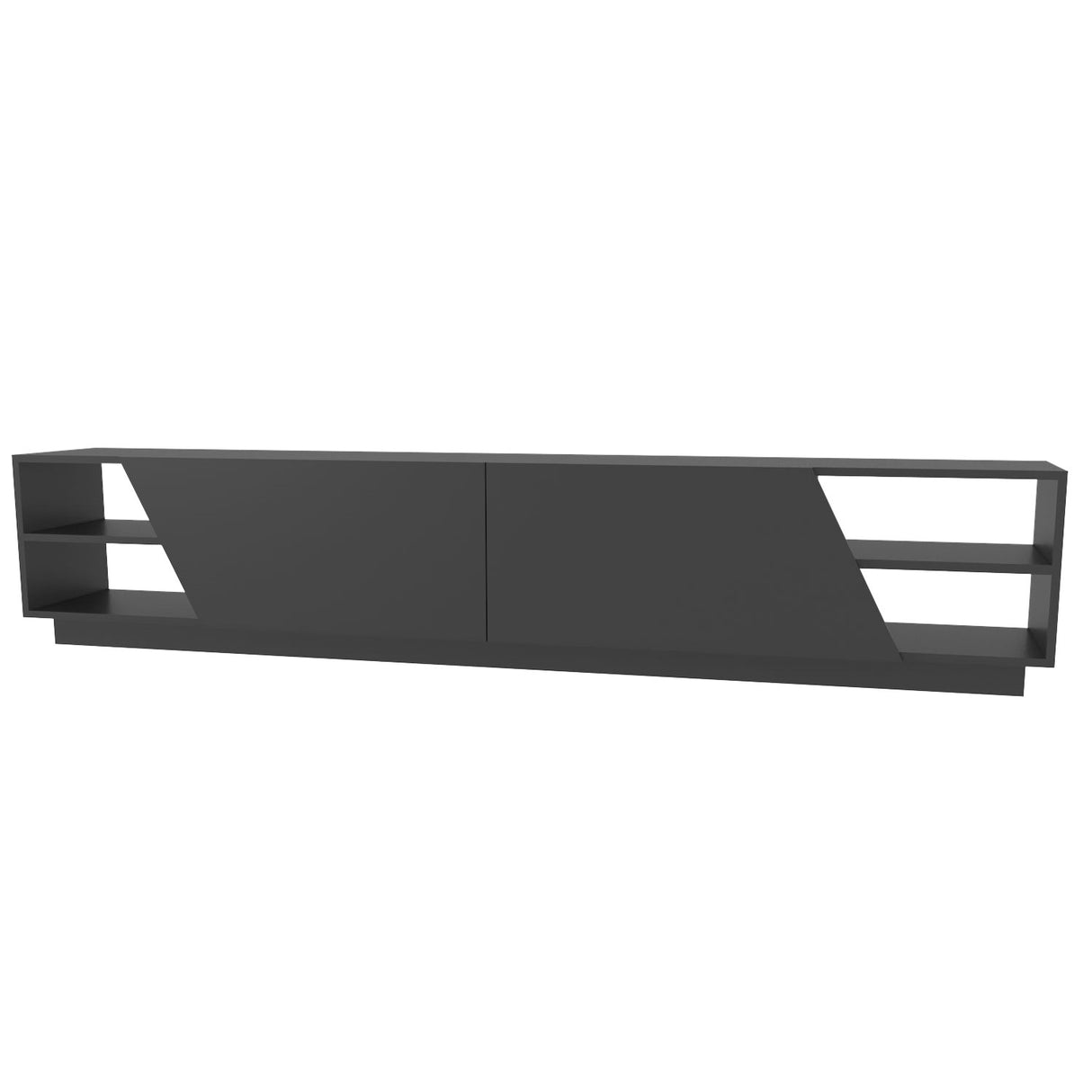 TV Meubels - TV Meubel Rhodes Antraciet Melamine 240x47,4x37,1 cm - Dimehouse