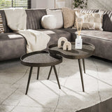 Kontur nyreformede sofaborde sæt bronze flydende metal 