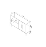 Ahart sidetable wit met goud 120 cm Wit, Goud Gemelamineerd houtcomposiet