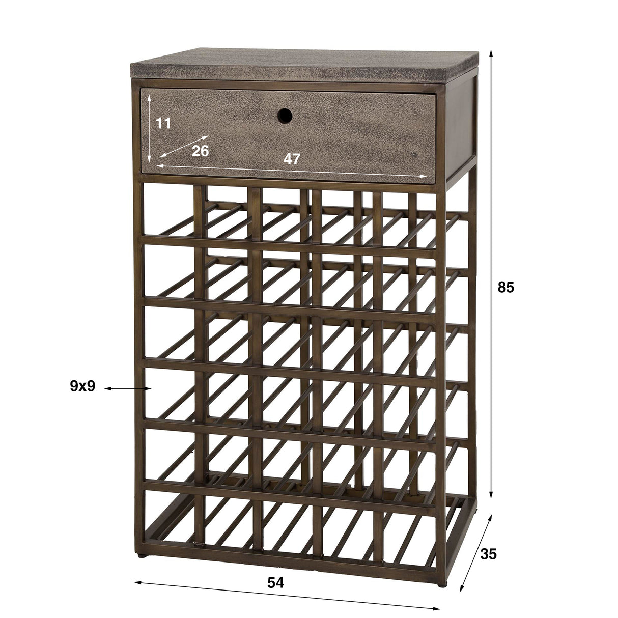 Vinskab Ferre metal antik bronze