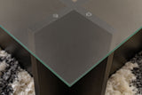 Rektangulært Moderne Sofabord Vetroni Sort Træ Look - Glas - 105x65 cm 