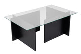 Rektangulært Moderne Sofabord Vetroni Sort Træ Look - Glas - 105x65 cm 
