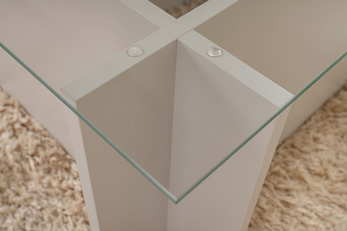 Rektangulært Moderne Sofabord Vetroni Grå - Glas - 105x65 cm 