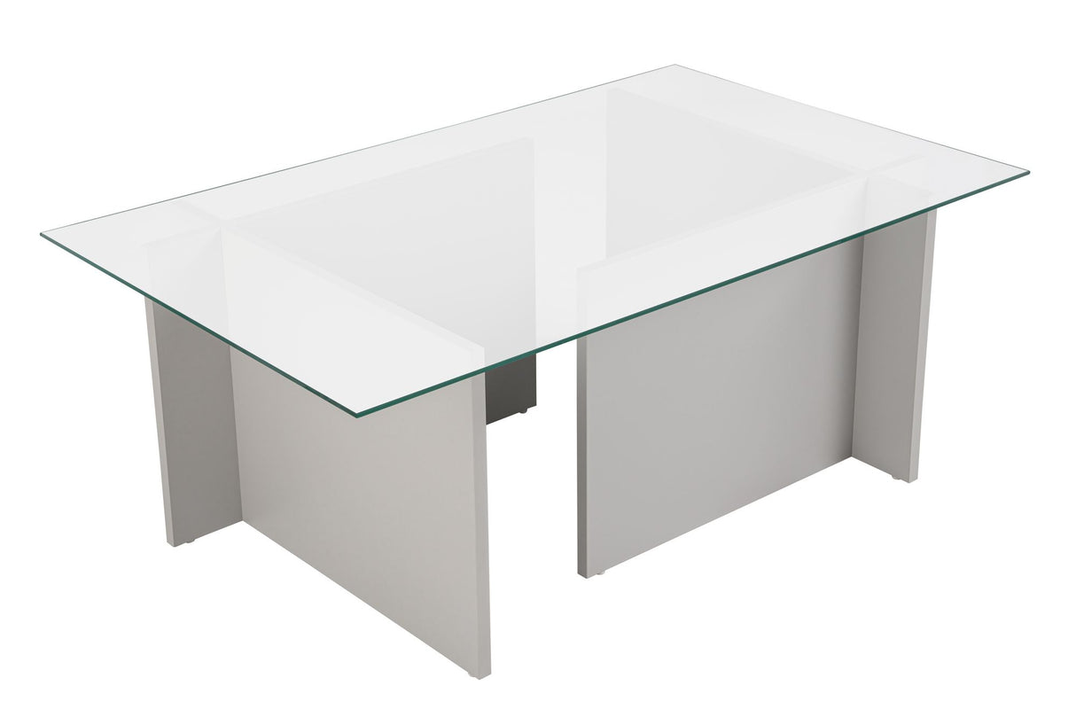 Rektangulært Moderne Sofabord Vetroni Grå - Glas - 105x65 cm 