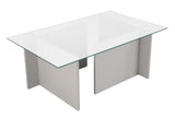 Rektangulært Moderne Sofabord Vetroni Grå - Glas - 105x65 cm 