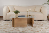 Rechthoekige Moderne Salontafel Honey Eikenhout Look - Glas - 105x65 cm